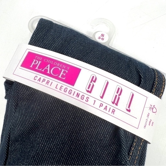NWT CHILDREN'S PLACE Girl's Blue Capri Leggings (1 Pair) Size 5/6 - Picture 3 of 6